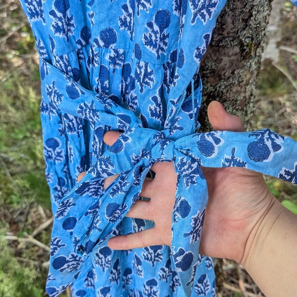 EMERSON FRY India Collection Women's Cotton Long Sleeve Maxi Dress, size Small - Picture 6 of 13